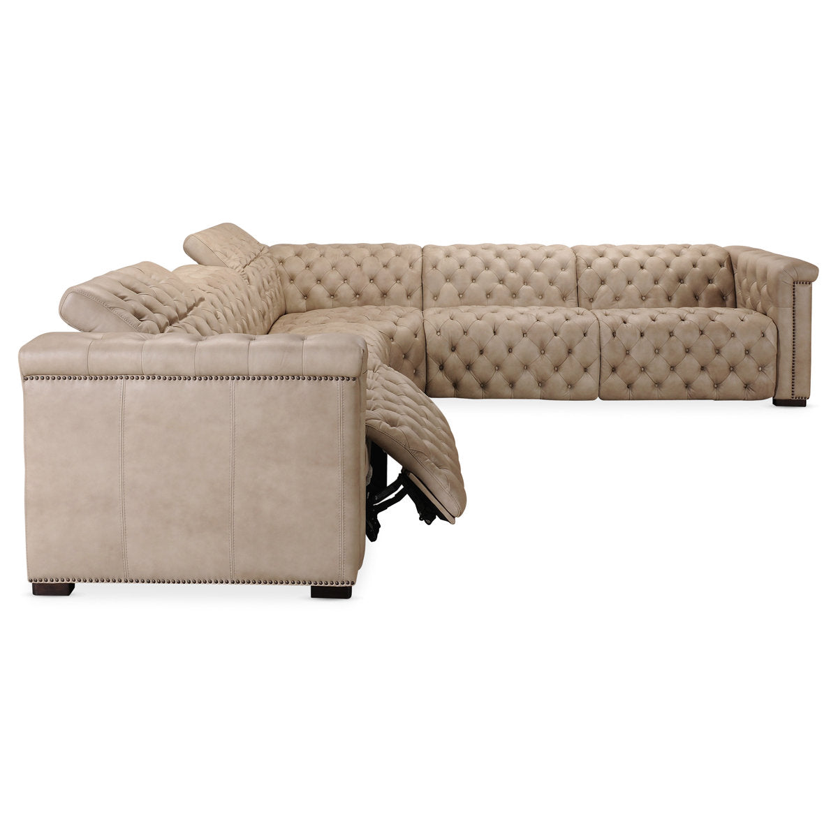 Savion Grandier Leather Symmetrical Reclining Sectional