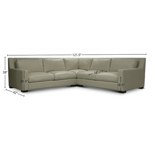 Gtxr Leather 1215 Wide Genuine Leather Right Hand Facing Corner Sectional