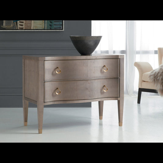 Modern History Home Serpentine Sycamore 2 Drawer Accent Chest