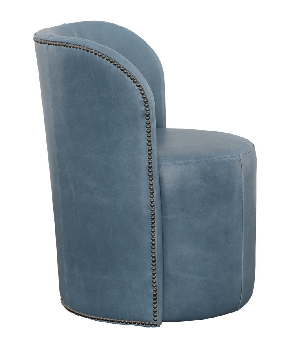 Socrates Leather Barrel Back Dining Chair