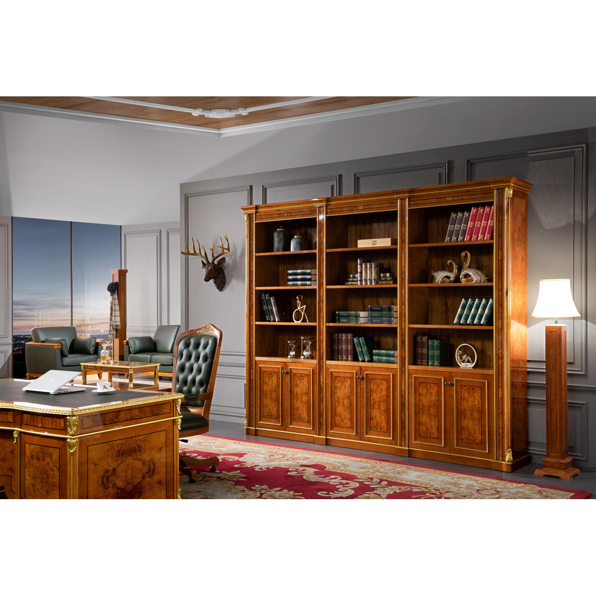Infinity Furniture Import Infinity Walnut Solid Wood Executive Bookcase