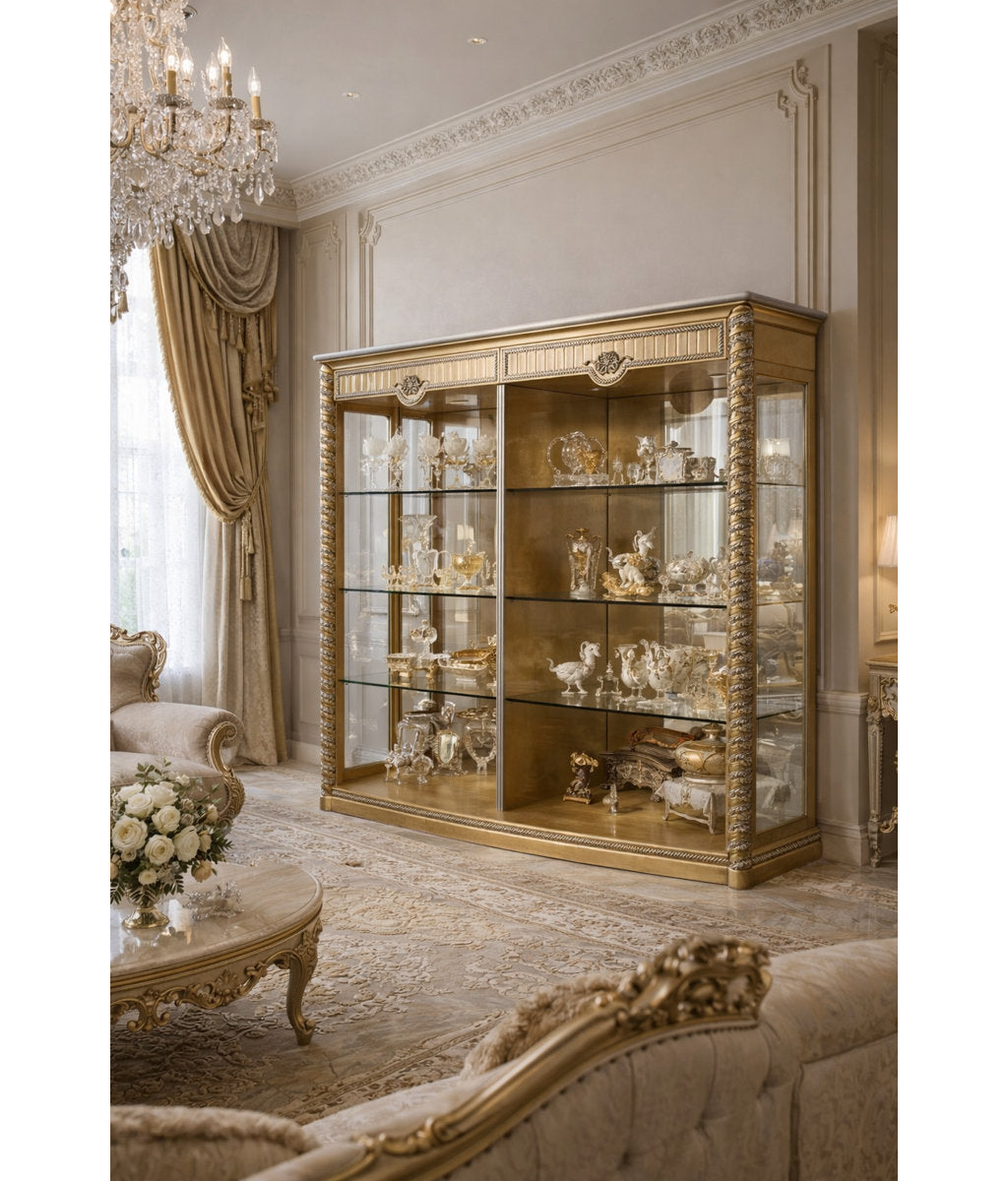 Solid Wood Lighted China Cabinet