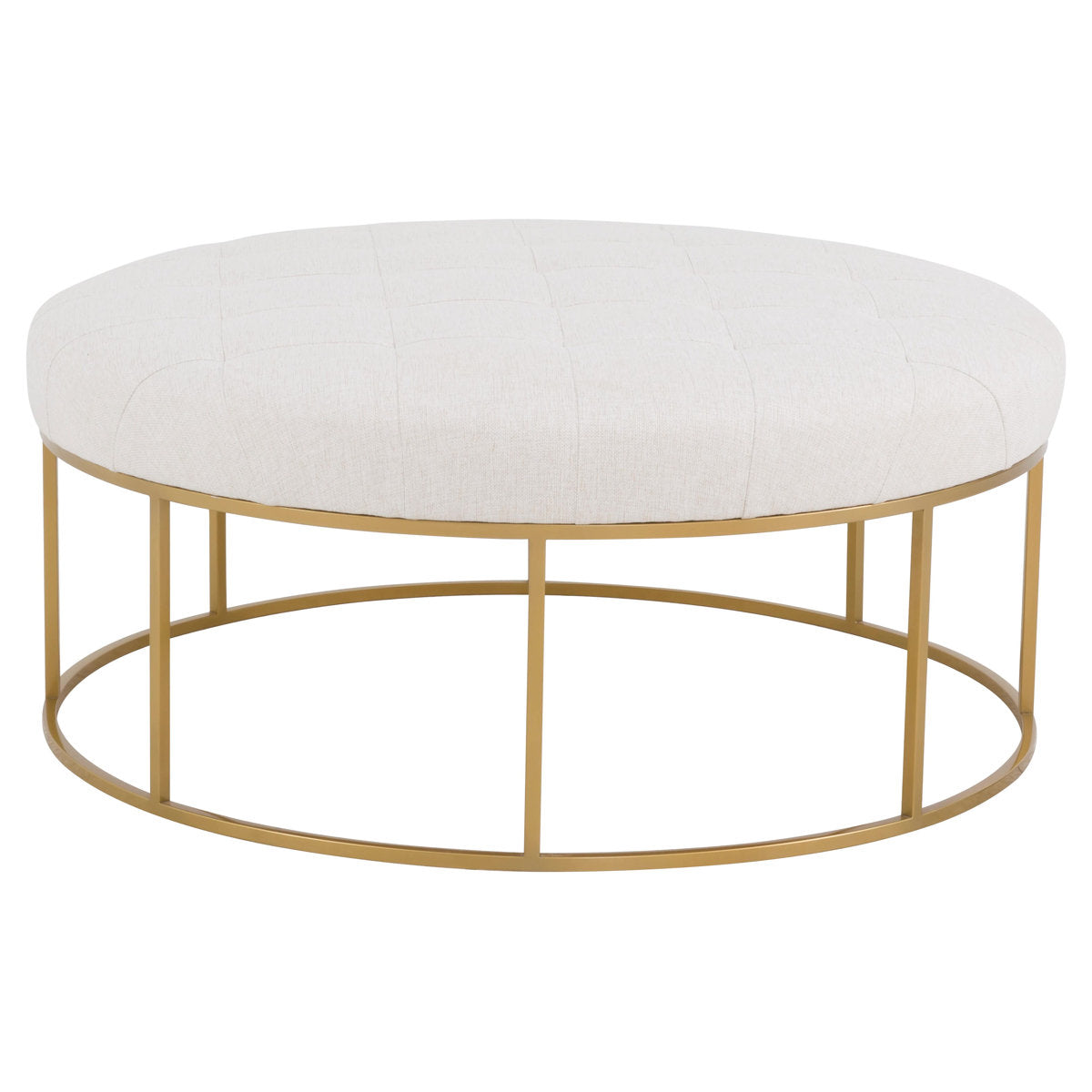 Soren Leather Round Ottoman