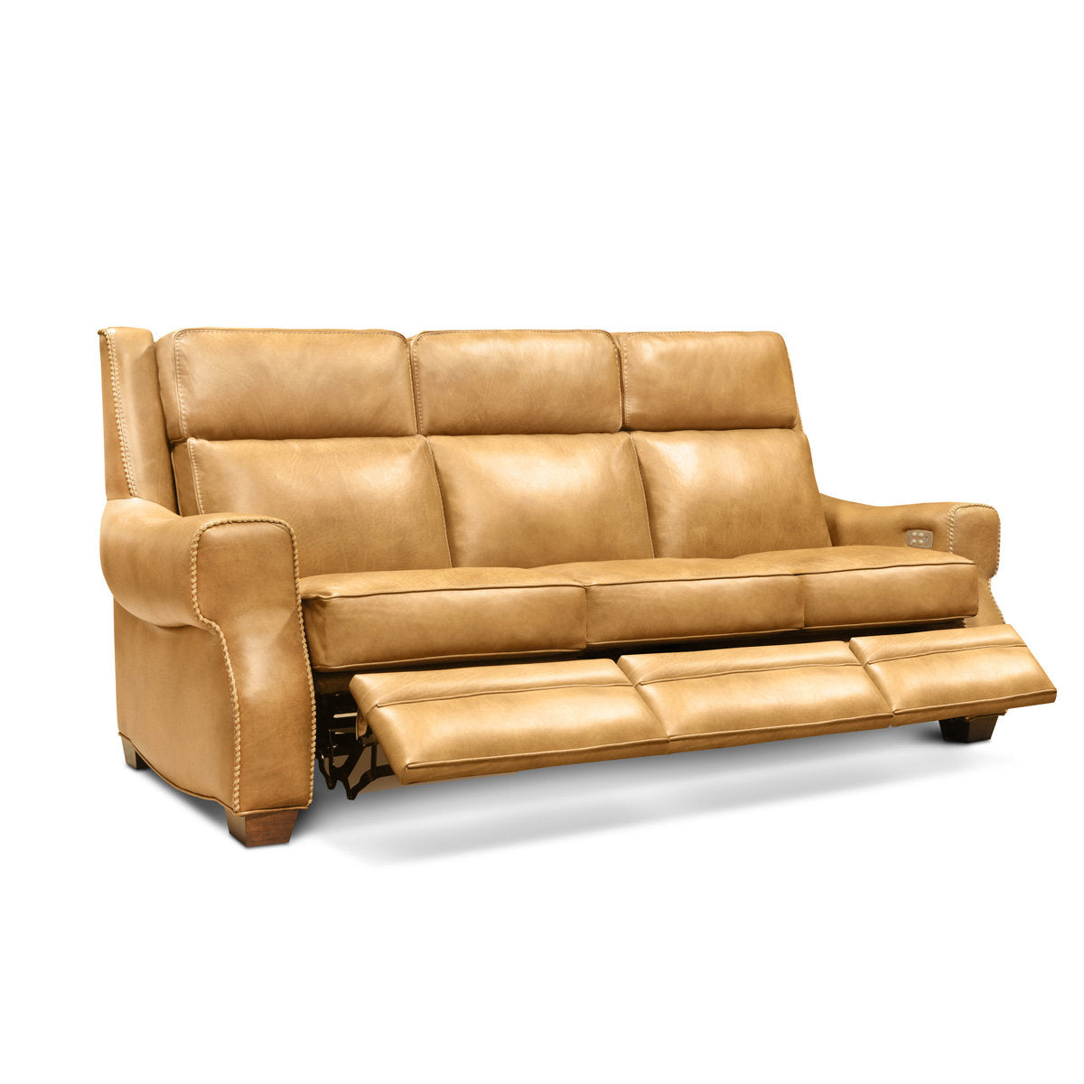 Eleanor Rigby Spencer 96 Genuine Leather Square Arm Reclining Sofa