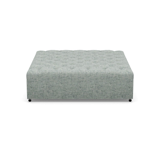 Paul Robert 60 Wide Tufted Square Cocktail Ottoman With Casters