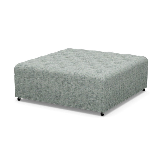 Paul Robert 54 Wide Tufted Square Cocktail Ottoman With Casters