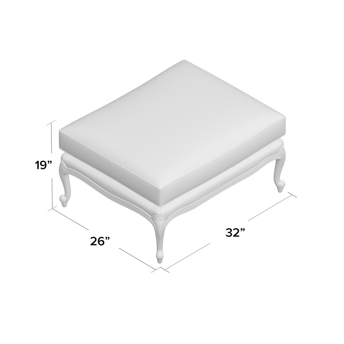 Ambella St Helena 32 Rectangle Standard Ottoman