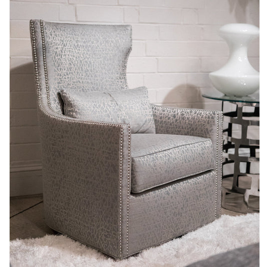 Swivel Wingback Chair Chair with Ottoman