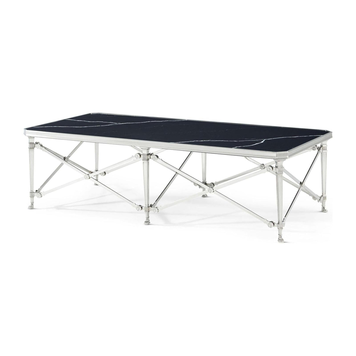 Theodore Alexander Spencer London Rectangular Nickel Cocktail Table Clearance