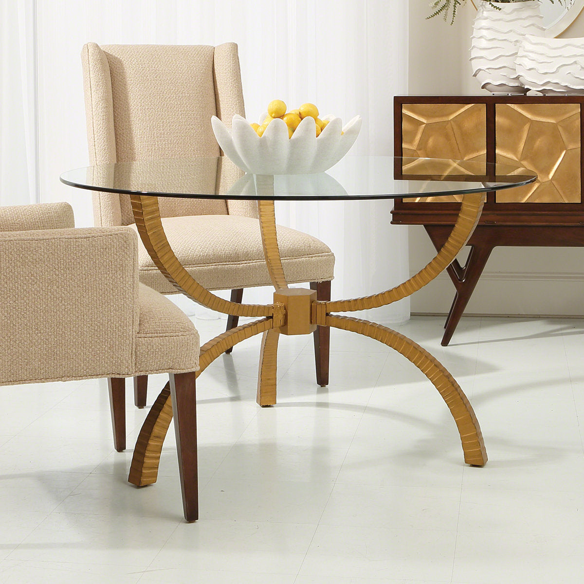 Studio A Home Teton Rectangular Table Gold