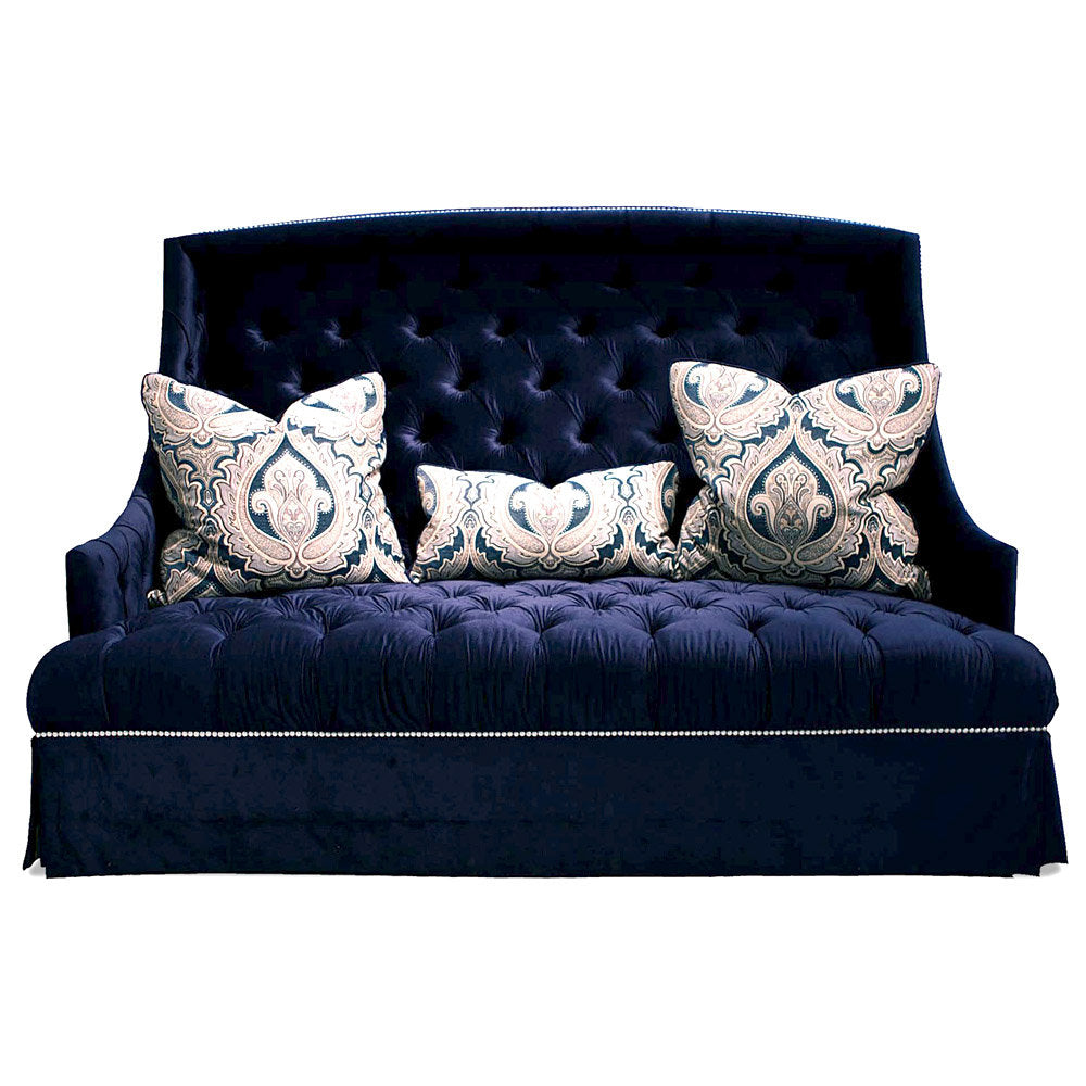 Haute House Home Ty 735 Velvet Recessed Arm Slipcovered Sofa