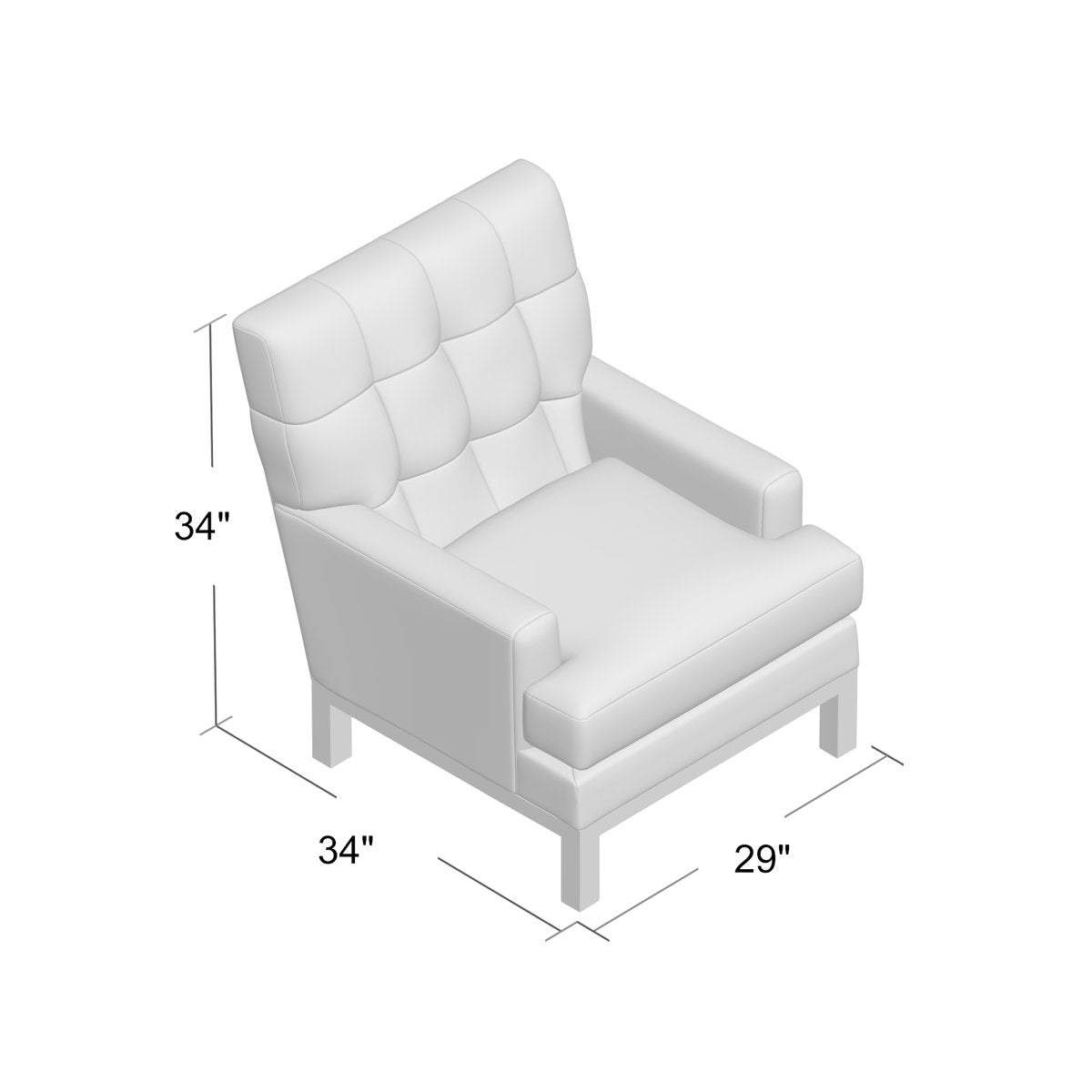 Duralee Uptown 34 Wide Tufted Down Cushion Armchair