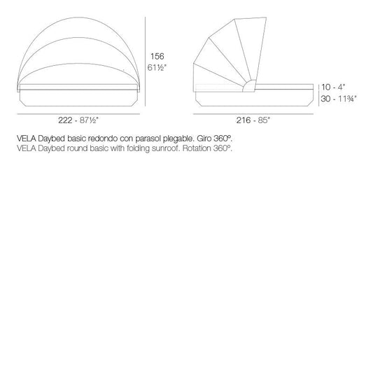 Vela - Basic Daybed with Folding Canopy - 87.5"x85" - Basic