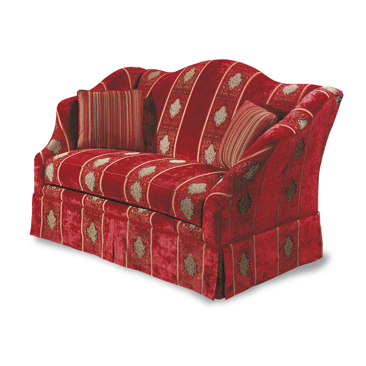 Francesco Molon 681102 Velvet Flared Arm Loveseat With Reversible Cushions