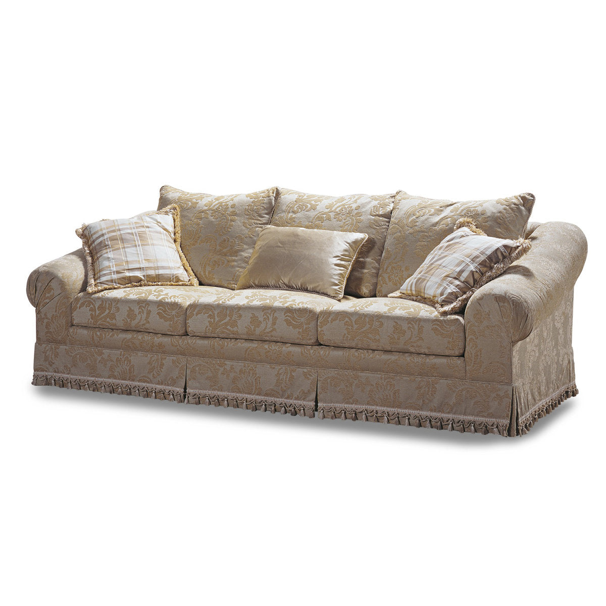 Francesco Molon 1102362 Velvet Rolled Arm Sofa With Reversible Cushions