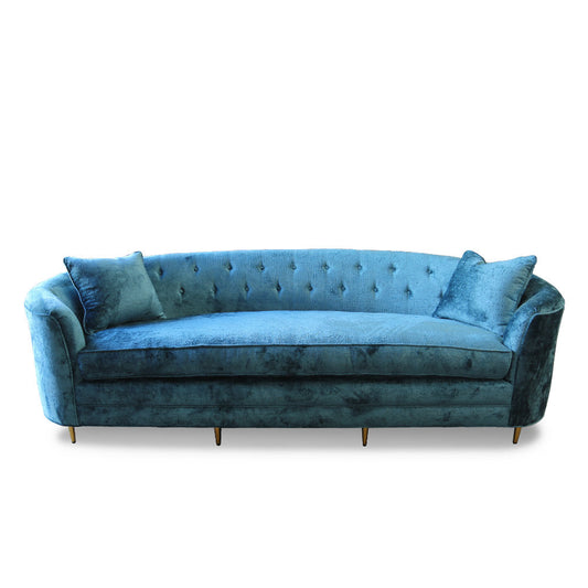 Haute House Home Vera 107 Velvet Round Arm Curved Sofa