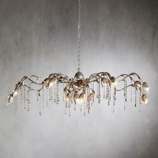 Gothic Viticci Silver Rectangular Chandelier