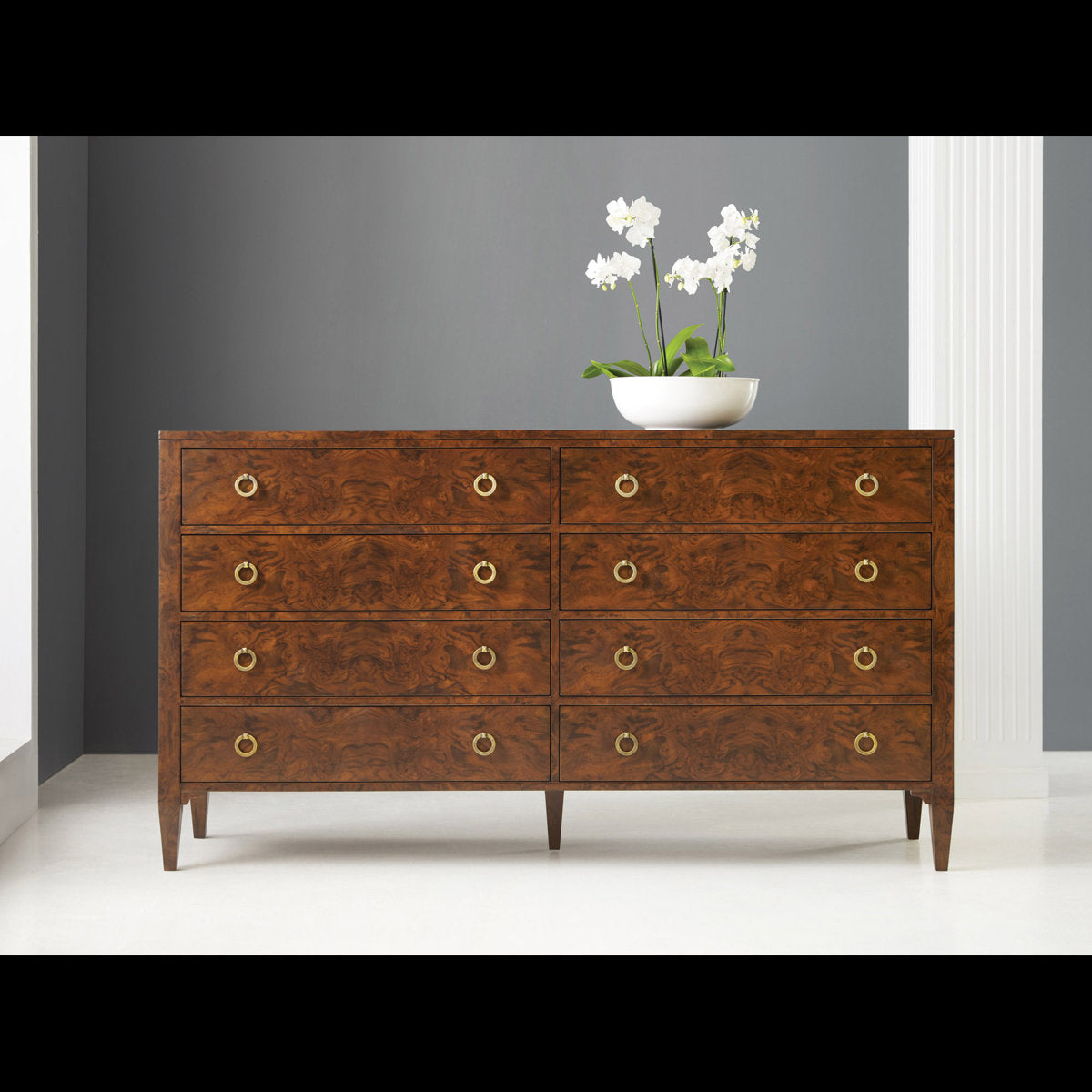 Walnut Burl 8 - Drawer Dresser