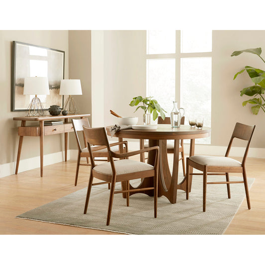 Walnut Grove Extendable Walnut Solid Wood Pedestal Dining Table