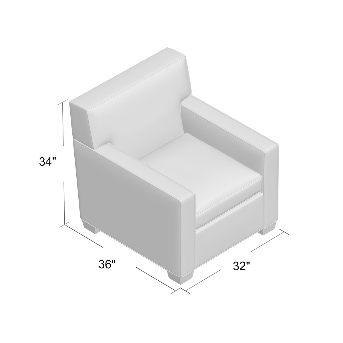Warren Armchair Chair with Ottoman