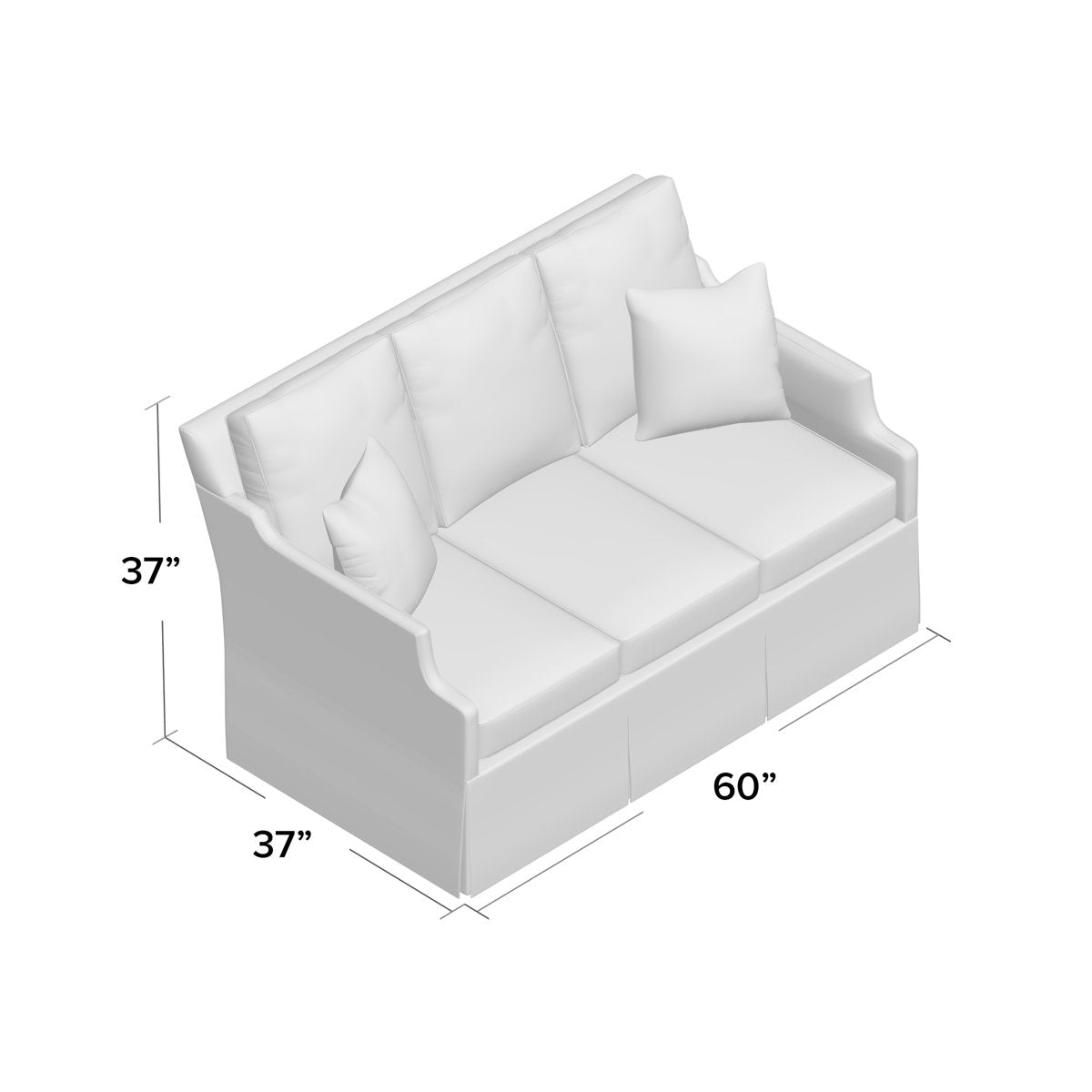 Duralee Warrington 60 Recessed Arm Sofa