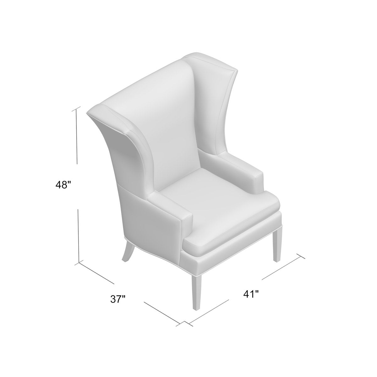 Duralee 41 Wide Down Cushion Slipcovered Wingback Chair