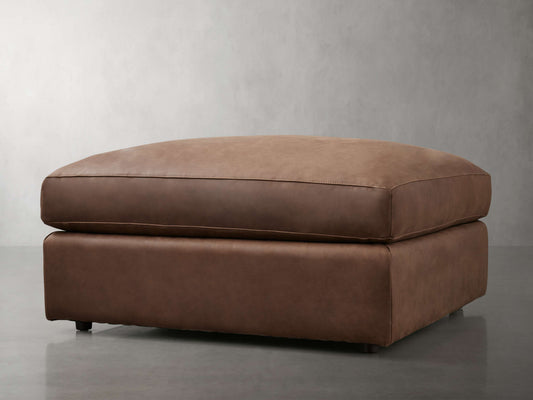 Vernon Leather Ottoman