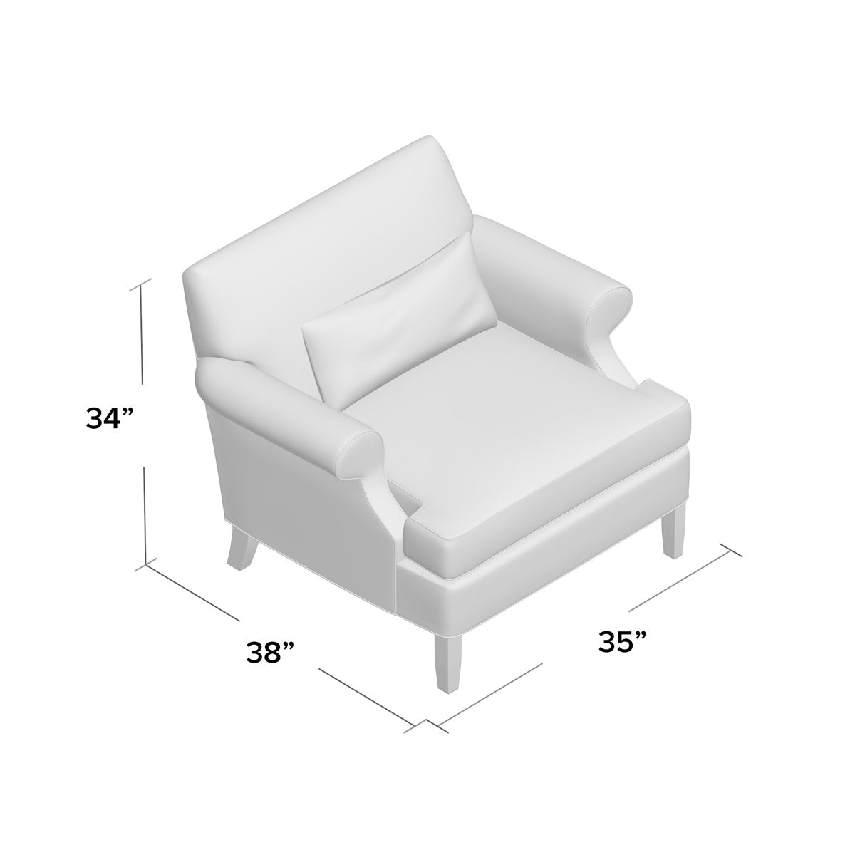 Duralee York 35 Wide Down Cushion Slipcovered Armchair