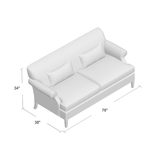 Duralee York 76 Rolled Arm Sofa