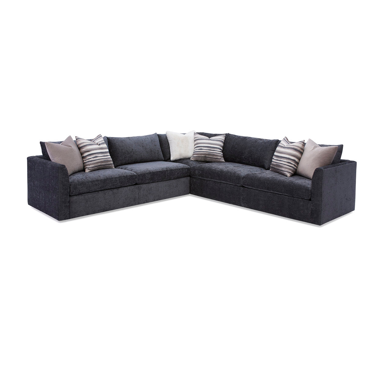 Massoud Furniture Zane Monsieur Charcoal Sofa
