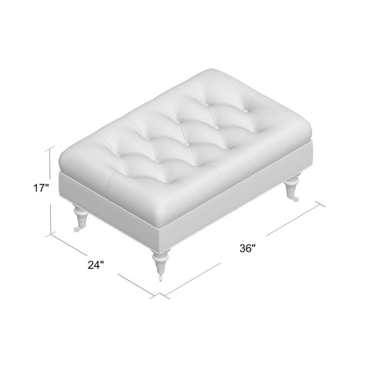 Duralee Zeno 36 Tufted Rectangle Cocktail Ottoman