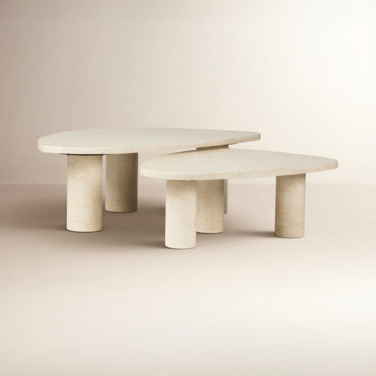 Zion Coffee Table Set - Merlot Marble