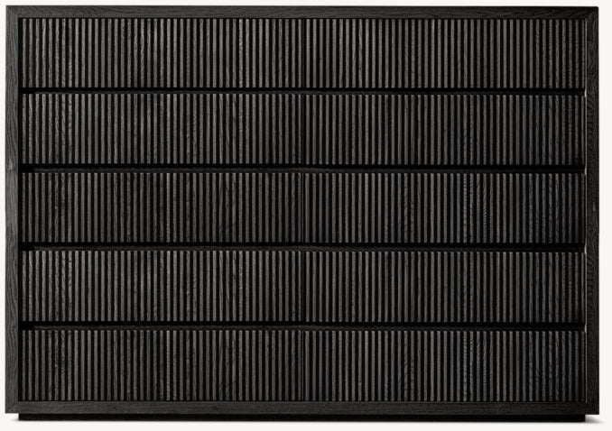 Reclaimed Oak Reeded 12-Drawer Dresser