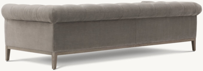 Italia Chesterfield 3-Cushion Sofa - Oak Base