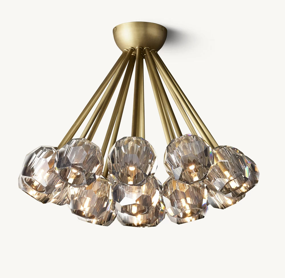 Boule De Cristal Glass Flushmount 24"