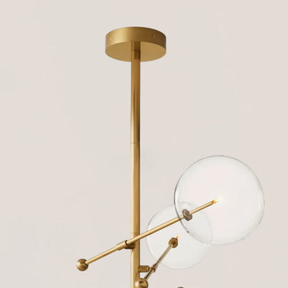 Glass Globe Mobile 6-stem Chandelier 55"
