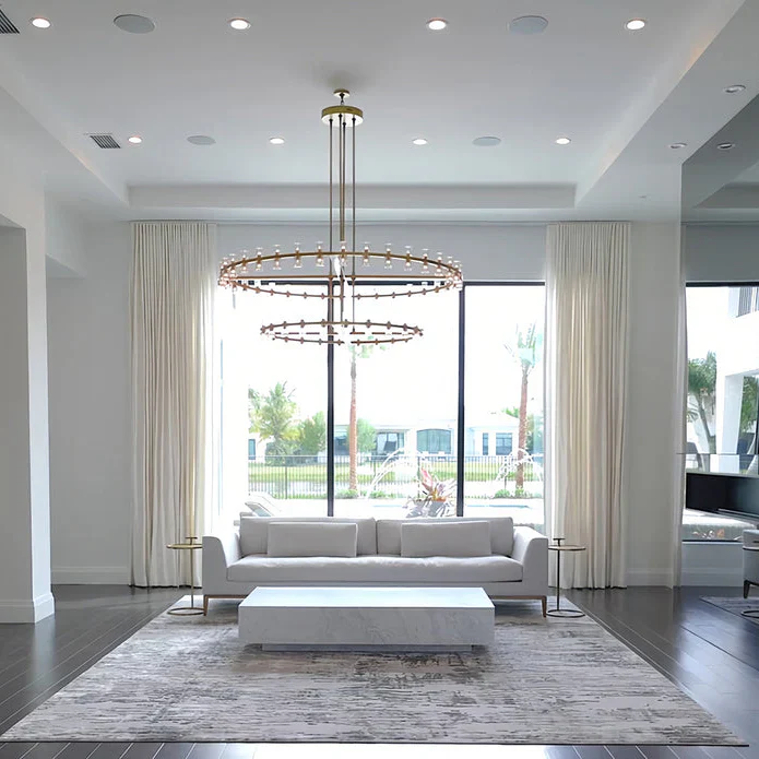Arcachones Led Round Two-tier Chandelier 60"
