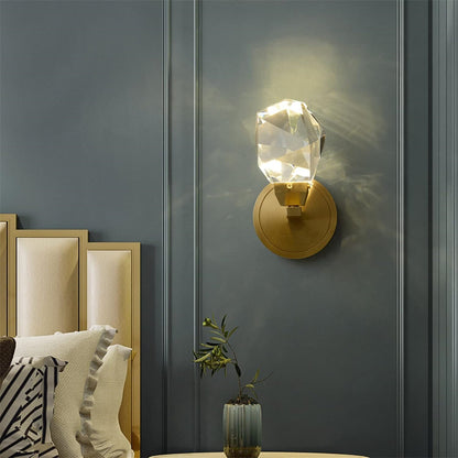 Faceted Crystal Prisms Short Wall Sconce