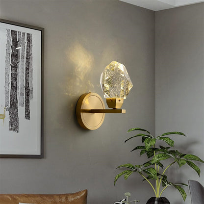 Faceted Crystal Prisms Short Wall Sconce