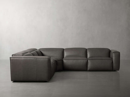 Coburn Leather Five-Piece Motion Corner Sectional