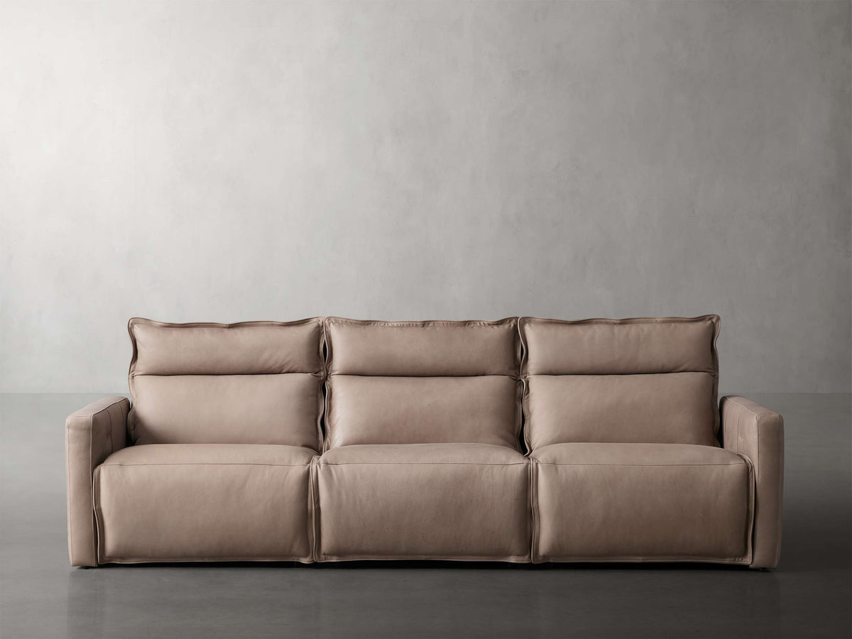 Rowland Leather Three-Piece Motion Modular Sofa