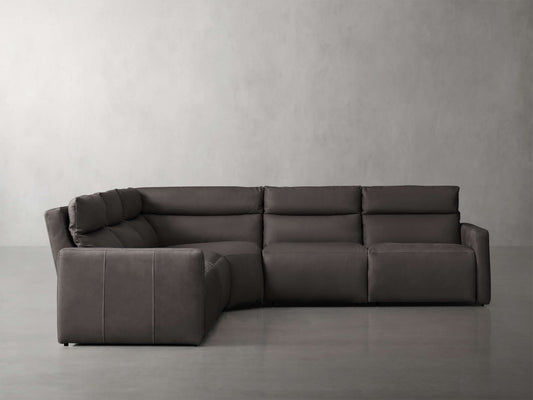 Rowland Tailored Leather Five-Piece Motion Corner Sectional