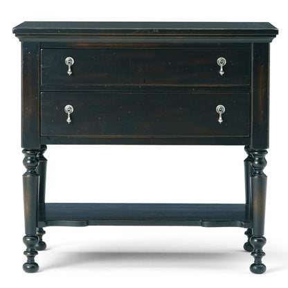 2 - Drawer Solid Wood Nightstand in Ebony
