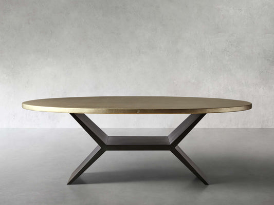 Recycled Metal Dining Table with Vertex Base