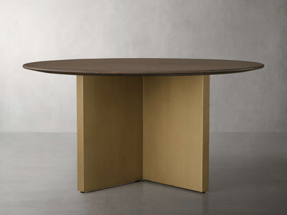 Saint Germain Round Wood Dining Table with Clement Base