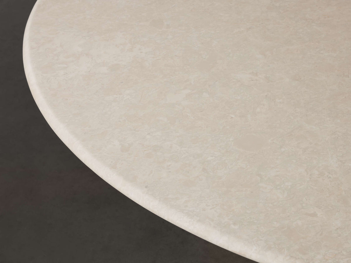 Saint Germain Round Stone Dining Table with Clement Base