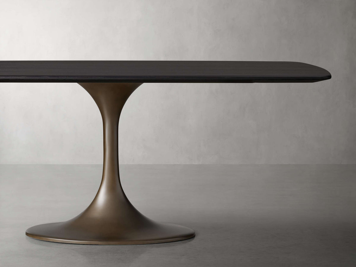 Saint Germain Wood Dining Table with Launette Base