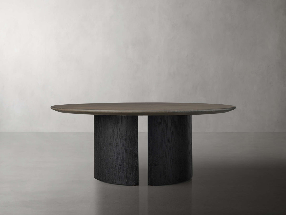 Saint Germain Round Wood Coffee Table with Dauphine Base