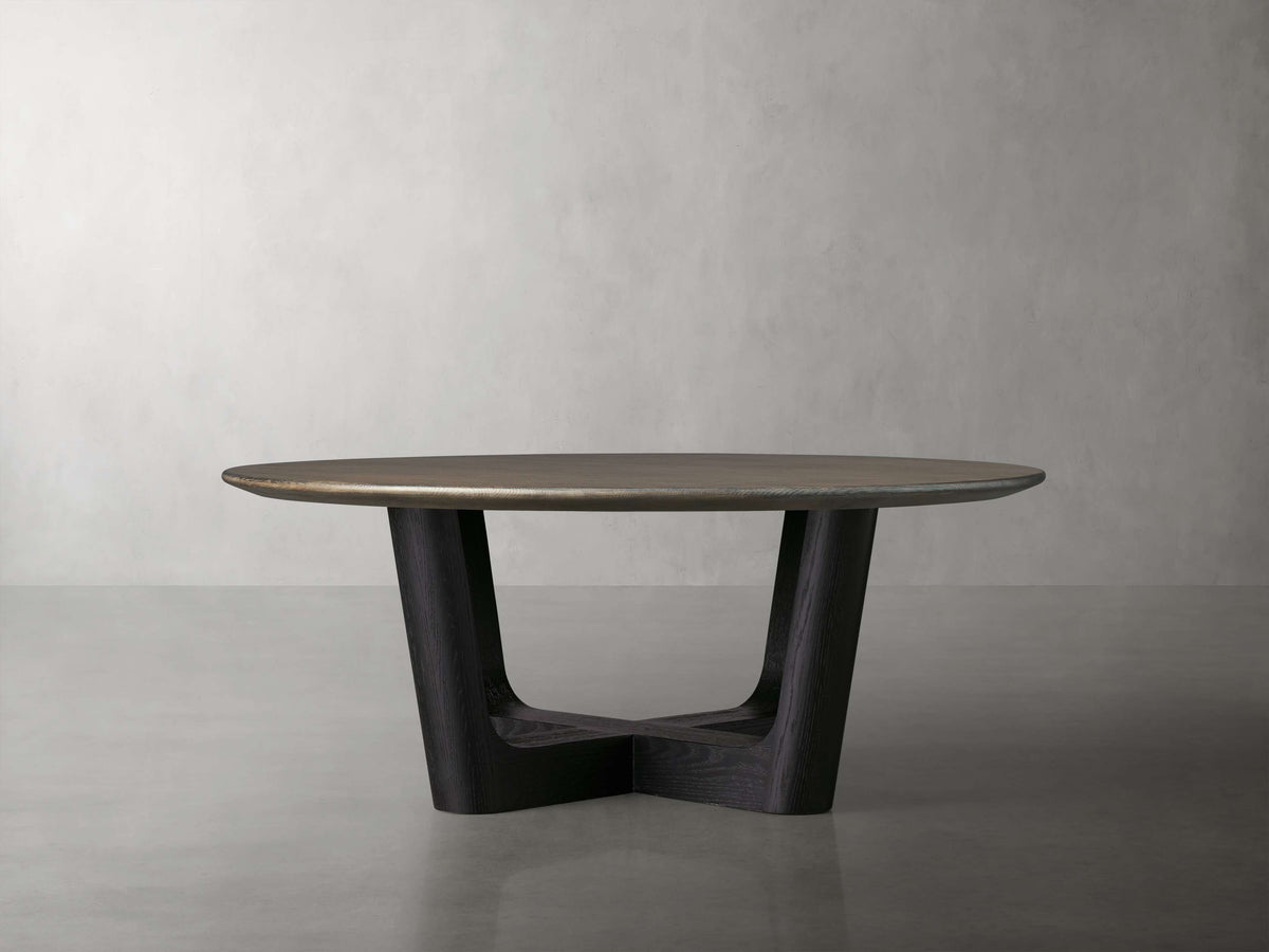 Saint Germain Round Wood Coffee Table with Rennes Base
