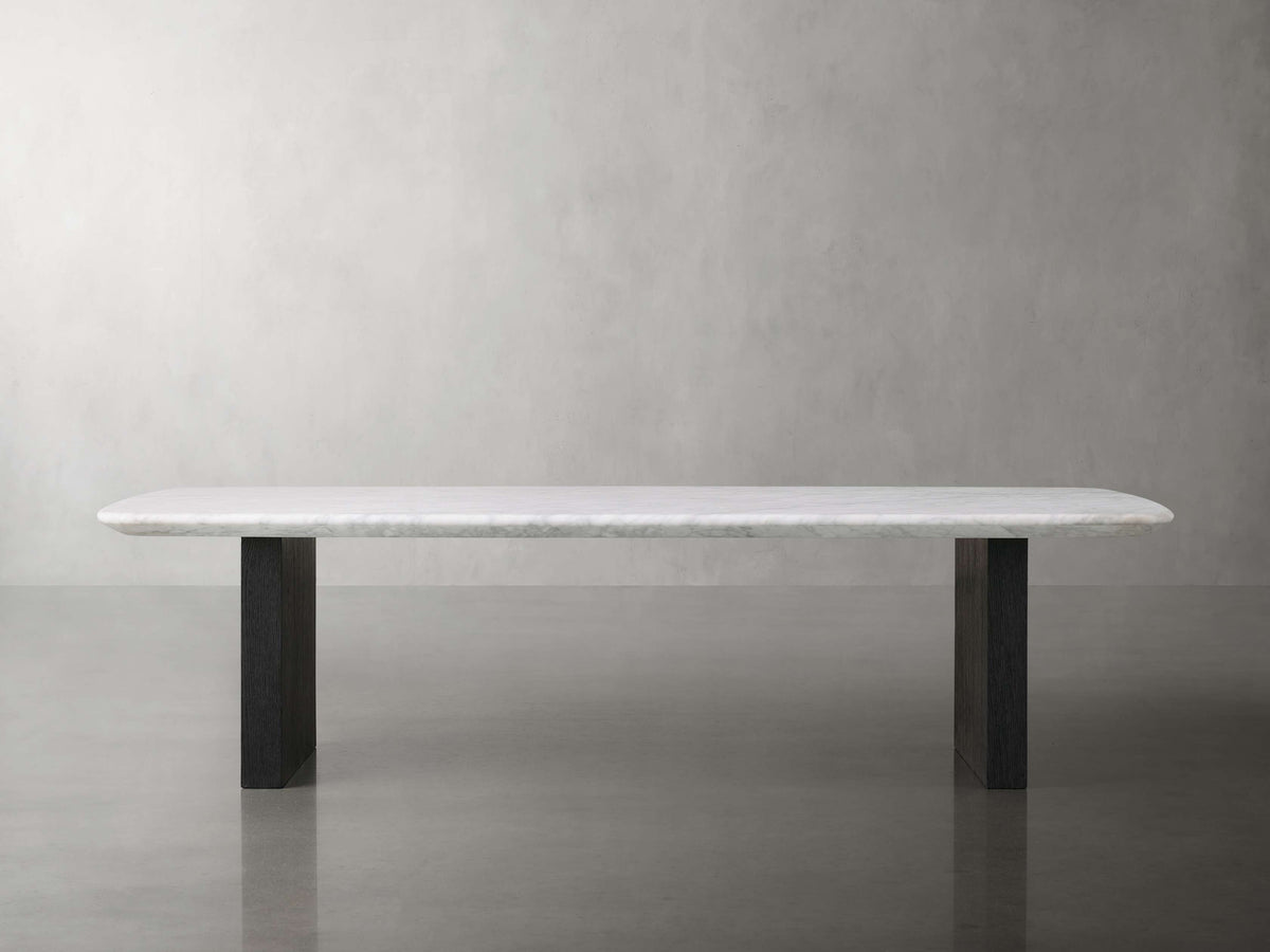 Saint Germain Stone Top Coffee Table with Wood Clement Base